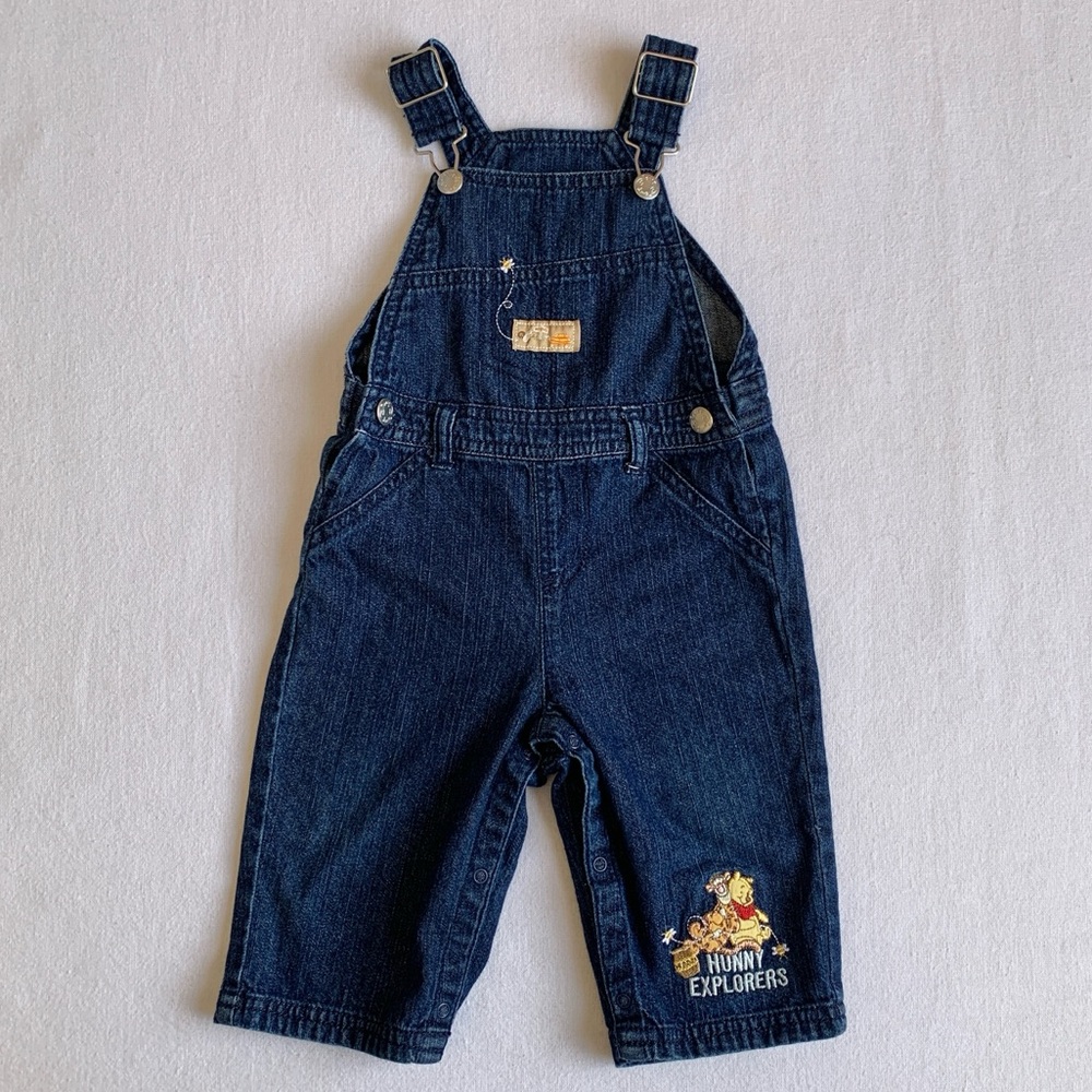 Disney Winnie the Pooh & Tigger Hunny Explorers 100% Cotton Denim Overalls 3-6M